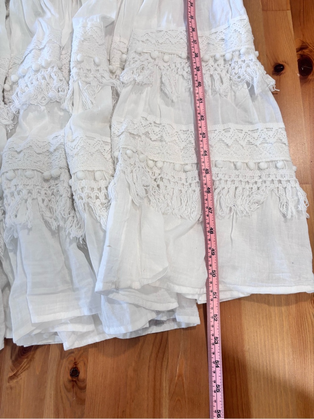 Antica Sartoria Embroidered Sequin Fringe Cotton Boho Maxi Dress One Size - Picture 7 of 7